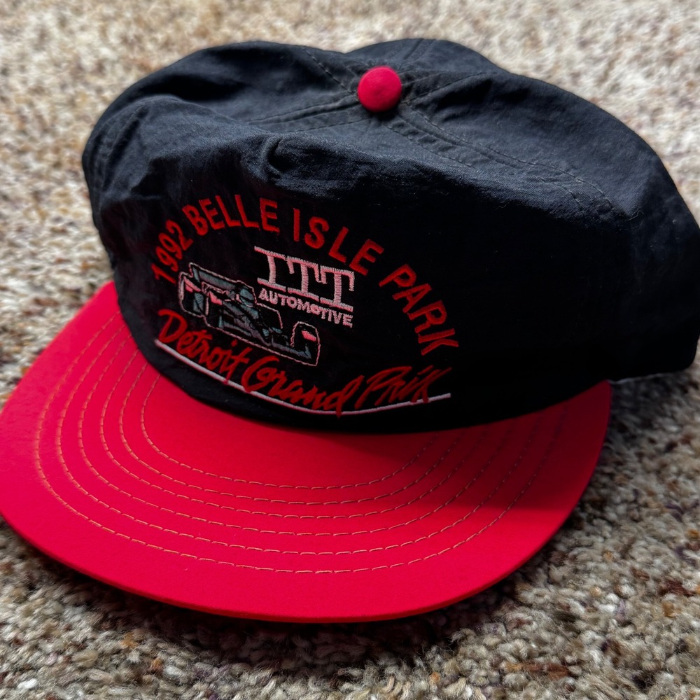 Vintage 1992 Detroit Grand Prix Belle Isle Park Snapback Hat American Needle USA